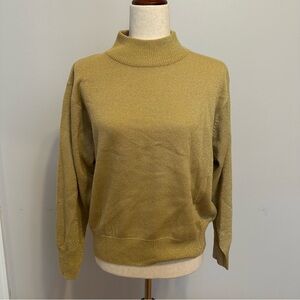 Milano Gold Cowl Neck Sweater with Relaxed Fit and Long Sleeves